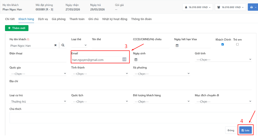 Gửi email cho đối tác